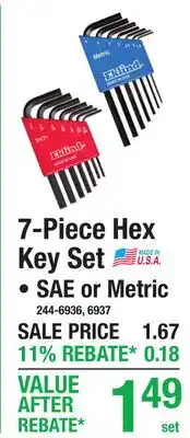 Menards 7-Piece Hex Key Set offer