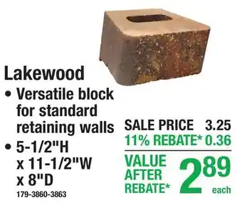 Menards Lakewood RETAINING WALL BLOCKS offer