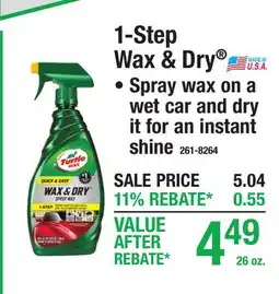 Menards 1-Step Wax & Dry offer