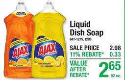 Menards Ajax Liquid Dish Soap offer