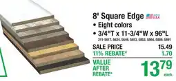 Menards 8' Square Edge offer