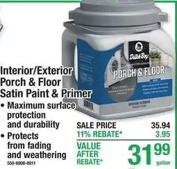 Menards Interior/Exterior Porch & Floor Satin Paint & Primer offer