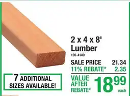 Menards 2 x 4 x 8' Lumber offer