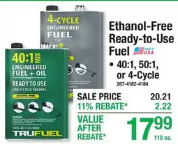 Menards Ethanol-Free Ready-to-Use Fuel offer