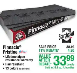 Menards Pinnacle Pristine ARCHITECTURAL SHINGLES offer