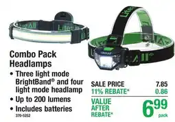 Menards Combo Pack Headlamps offer