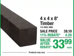 Menards 4 x 4 x 8' Timber offer