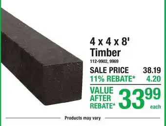 Menards 4 x 4 x 8' Timber offer