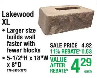 Menards Lakewood XL RETAINING WALL BLOCKS offer