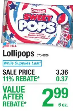 Menards Lollipops offer