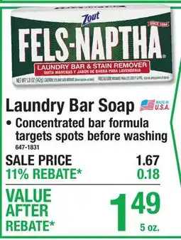 Menards Laundry Bar Soap WASH offer