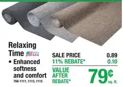 Menards Relaxing Time CARPET offer