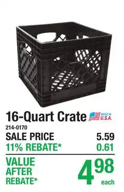 Menards 16-Quart Crate offer