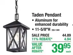 Menards Taden Pendant offer