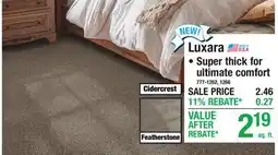 Menards Luxara CARPET offer