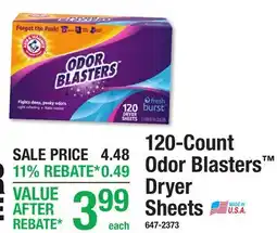 Menards 120-Count Odor Blasters Dryer Sheets offer