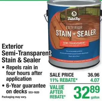 Menards Exterior Semi-Transparent Stain & Sealer offer