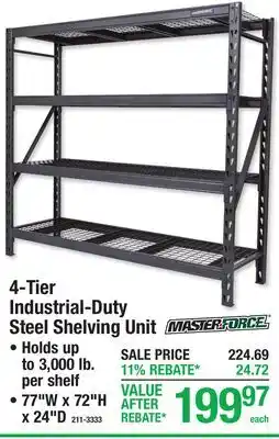 Menards 4-Tier Industrial-Duty Steel Shelving Unit offer
