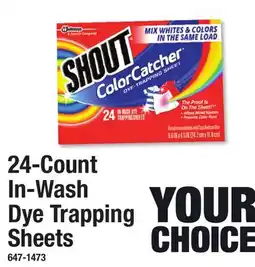 Menards 24-Count In-Wash Dye Trapping Sheets offer