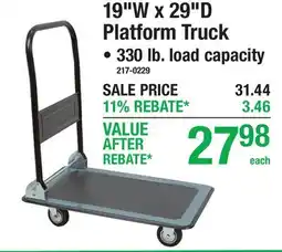 Menards 19W x 29D Platform Truck offer