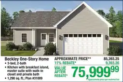 Menards Beckley One-Story Home offer