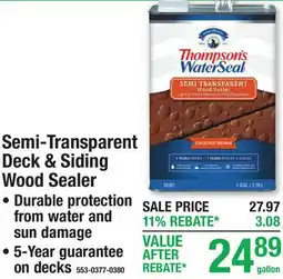 Menards Semi-Transparent Deck & Siding Wood Sealer offer