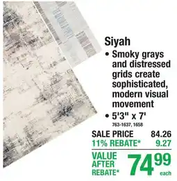 Menards Siyah AREA RUGS offer