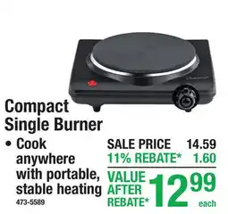 Menards Compact Single Burner offer