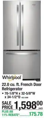 Menards 22.0 cu. ft. French Door Refrigerator offer