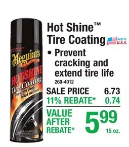 Menards Hot Shine Tire Coating offer