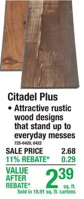 Menards Citadel Plus WATERPROOF VINYL PLANK offer