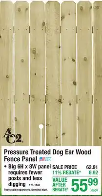 Menards Pressure Treated Dog Ear Wood Fence Panel offer