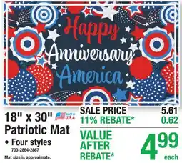 Menards 18 x 30 Patriotic Mat offer