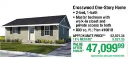 Menards Crosswood One-Story Home offer