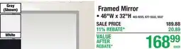 Menards Framed Mirror offer