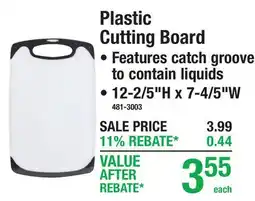 Menards Plastic Cutting Board offer