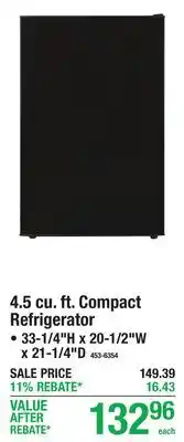 Menards 4.5 cu. ft. Compact Refrigerator offer