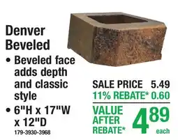 Menards Denver Beveled RETAINING WALL BLOCKS offer