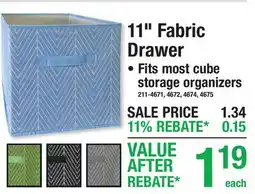 Menards 11 Fabric Drawer offer