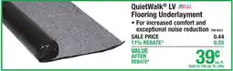 Menards QuietWalk LV Flooring Underlayment offer