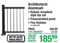 Menards Architectural Aluminum offer