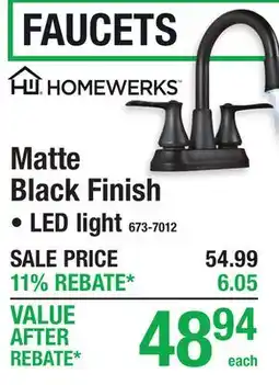 Menards Matte Black Finish FAUCETS offer