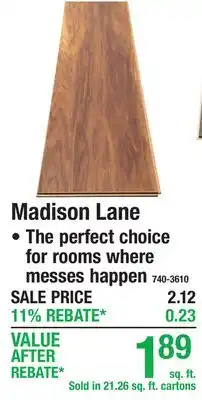 Menards Madison Lane offer