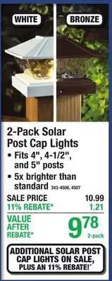 Menards 2-Pack Solar Post Cap Lights offer