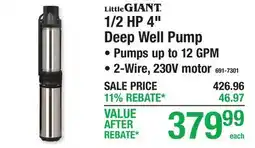 Menards 1/2 HP 4 Deep Well Pump offer