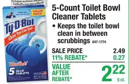 Menards 5-Count Toilet Bowl Cleaner Tablets offer