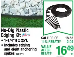 Menards No-Dig Plastic Edging Kit offer