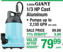 Menards 1/3 HP Cast Aluminum offer