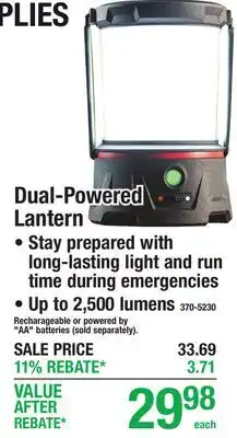 Menards Dual-Powered Lantern offer