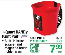 Menards 1-Quart HANDy Paint Pail Built-In brush scraper and magnetic brush holder offer